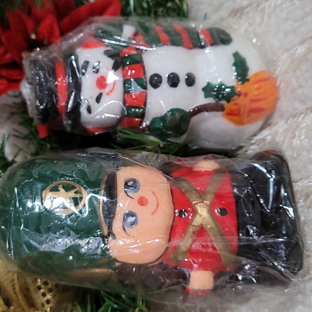 Interpur Candles Vintage Korea Toy Soldier Snowman Santa Unopened original wrap